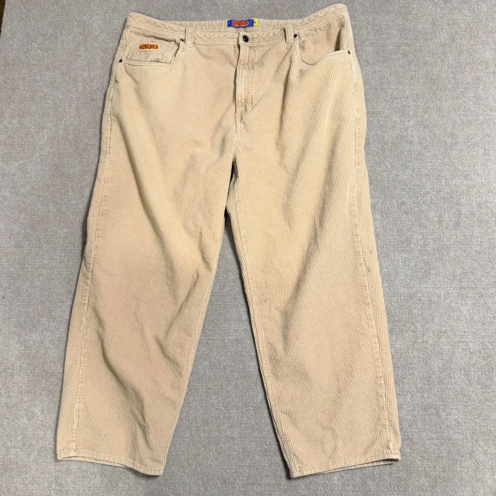 Empyre Mens Tan Corduroy Loose Fit Baggy Skate Pants Beige Size 42